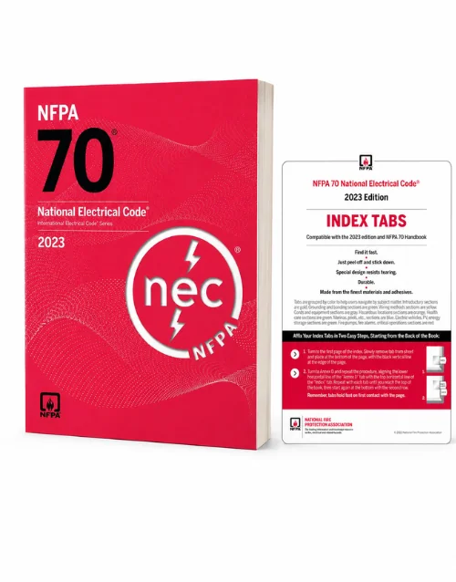 NFPA 70 NEC 2023 paperback with index tabs cover