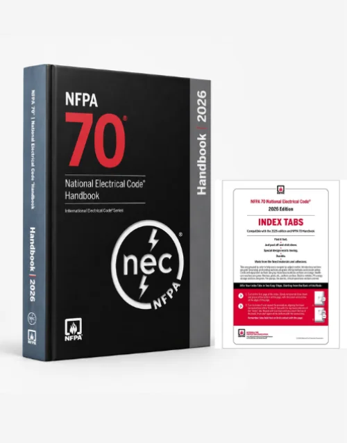 NFPA 70 NEC Handbook 2026 with self-adhesive index tabs