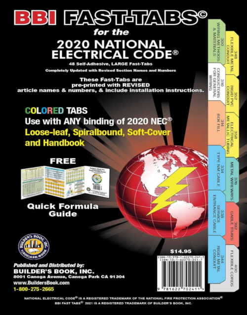 National Electrical Code NEC Colored 2020 Fast-Tabs