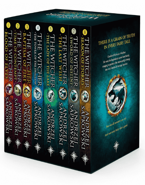 The Witcher eight-book paperback boxed set by Andrzej Sapkowski