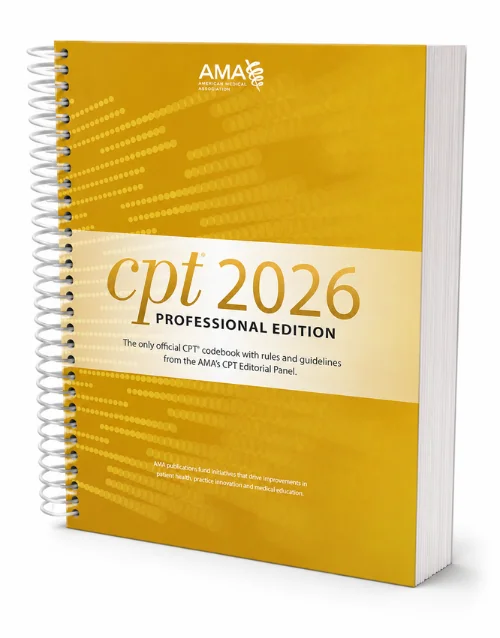 CPT 2026 Professional Edition spiral-bound AMA medical coding codebook