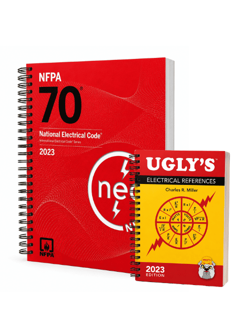 NFPA 70 NEC 2023 spiral with tabs and Ugly’s Electrical References 2023