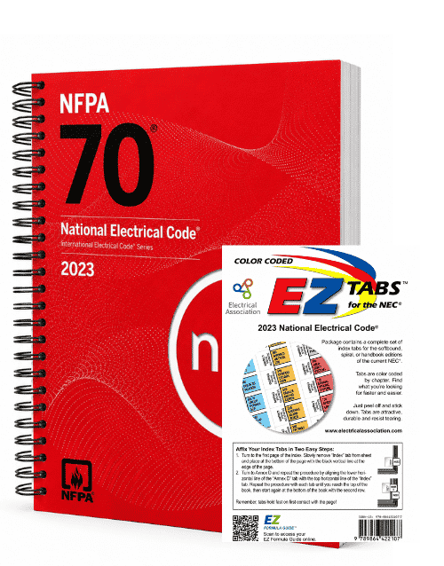 NFPA 70 NEC 2023 spiral-bound code book with EZ Tabs